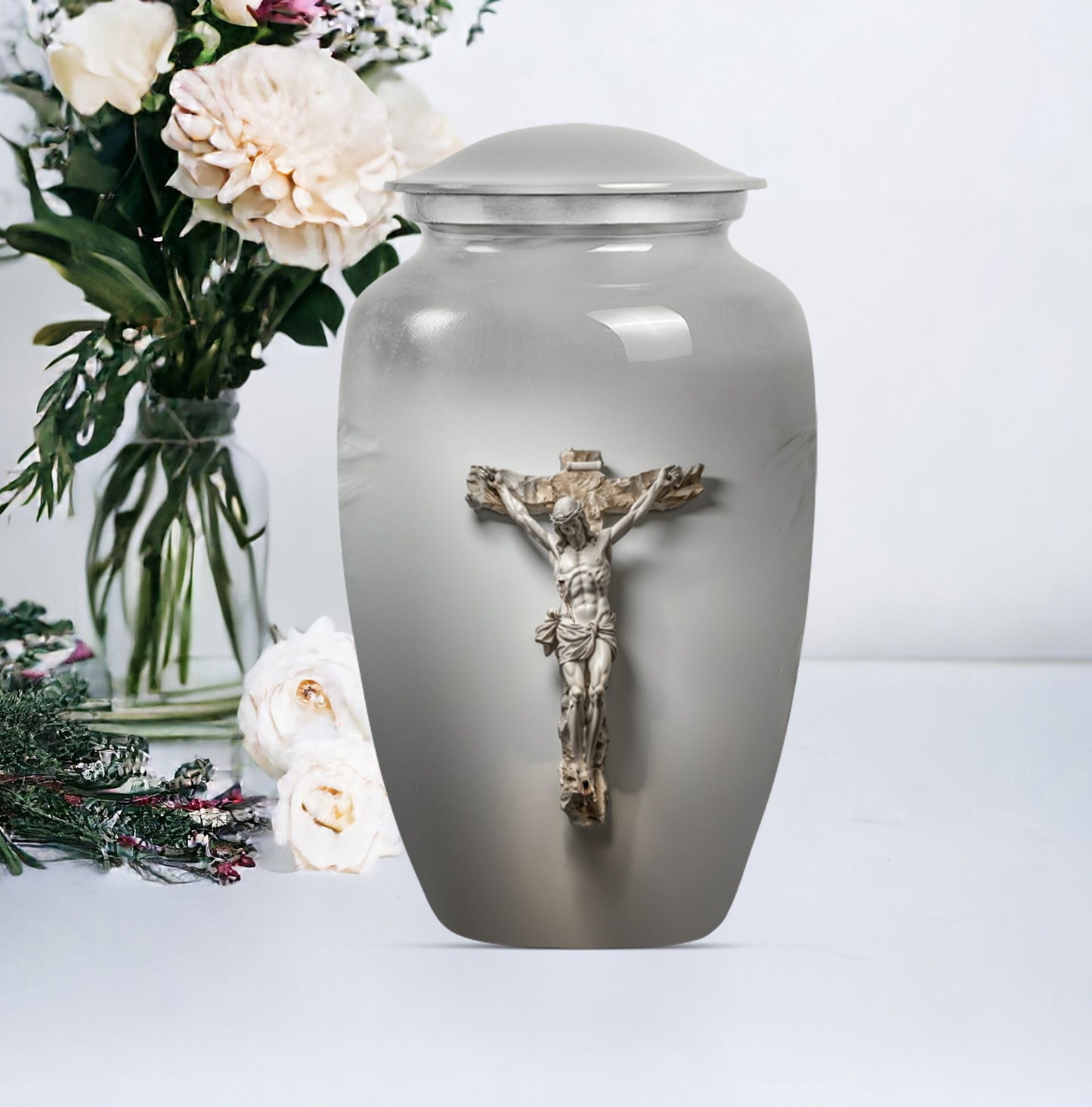 Jesus Urn made of aluminium.