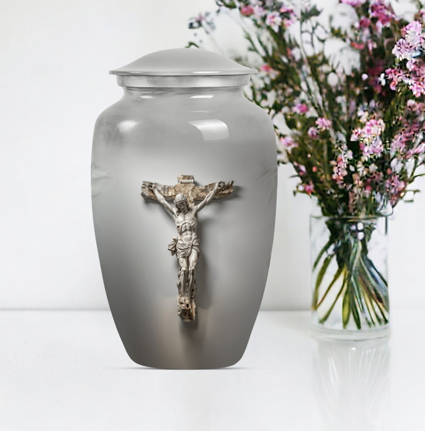 Jesus Urn made of aluminium.