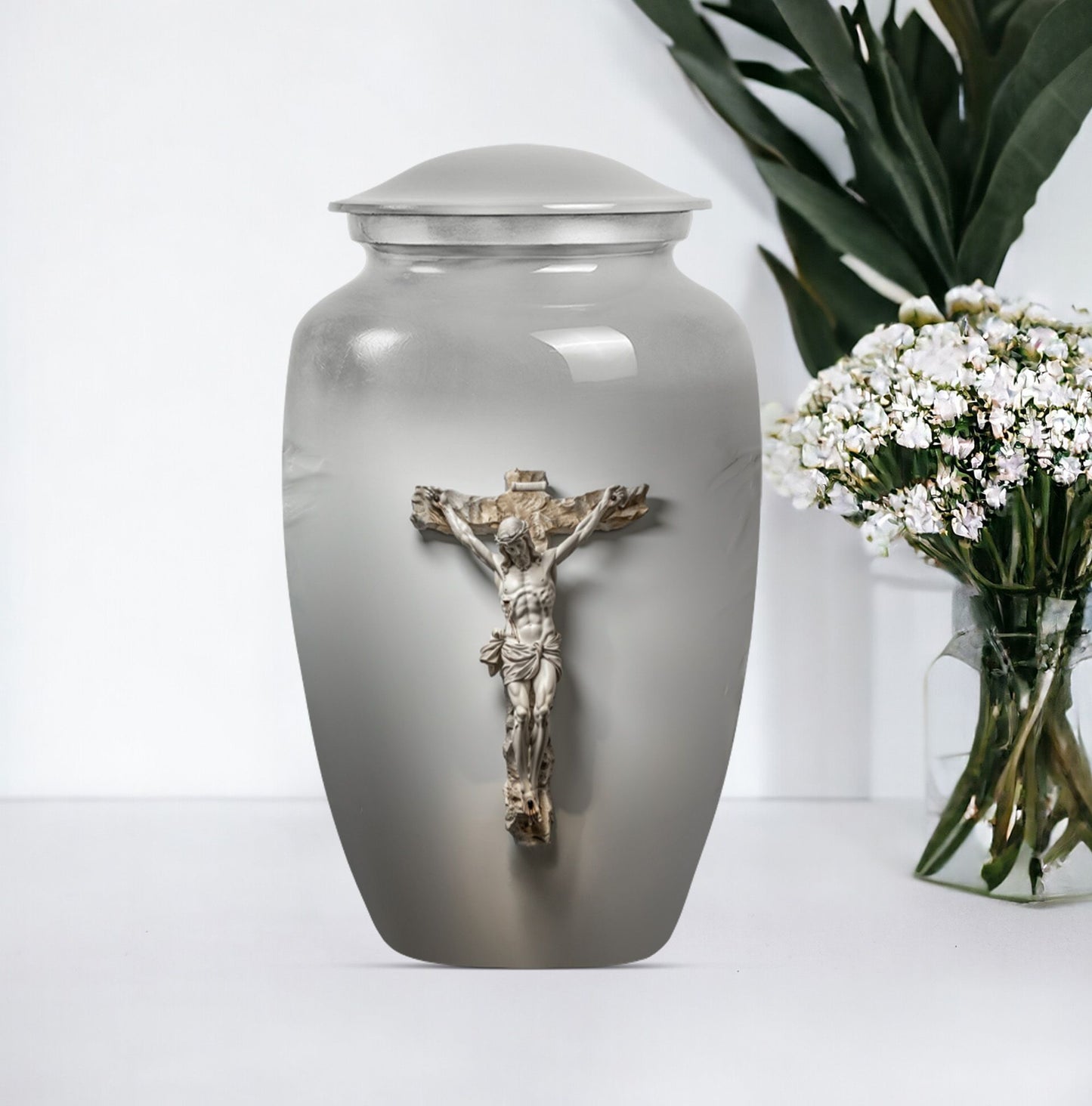Jesus Urn made of aluminium.