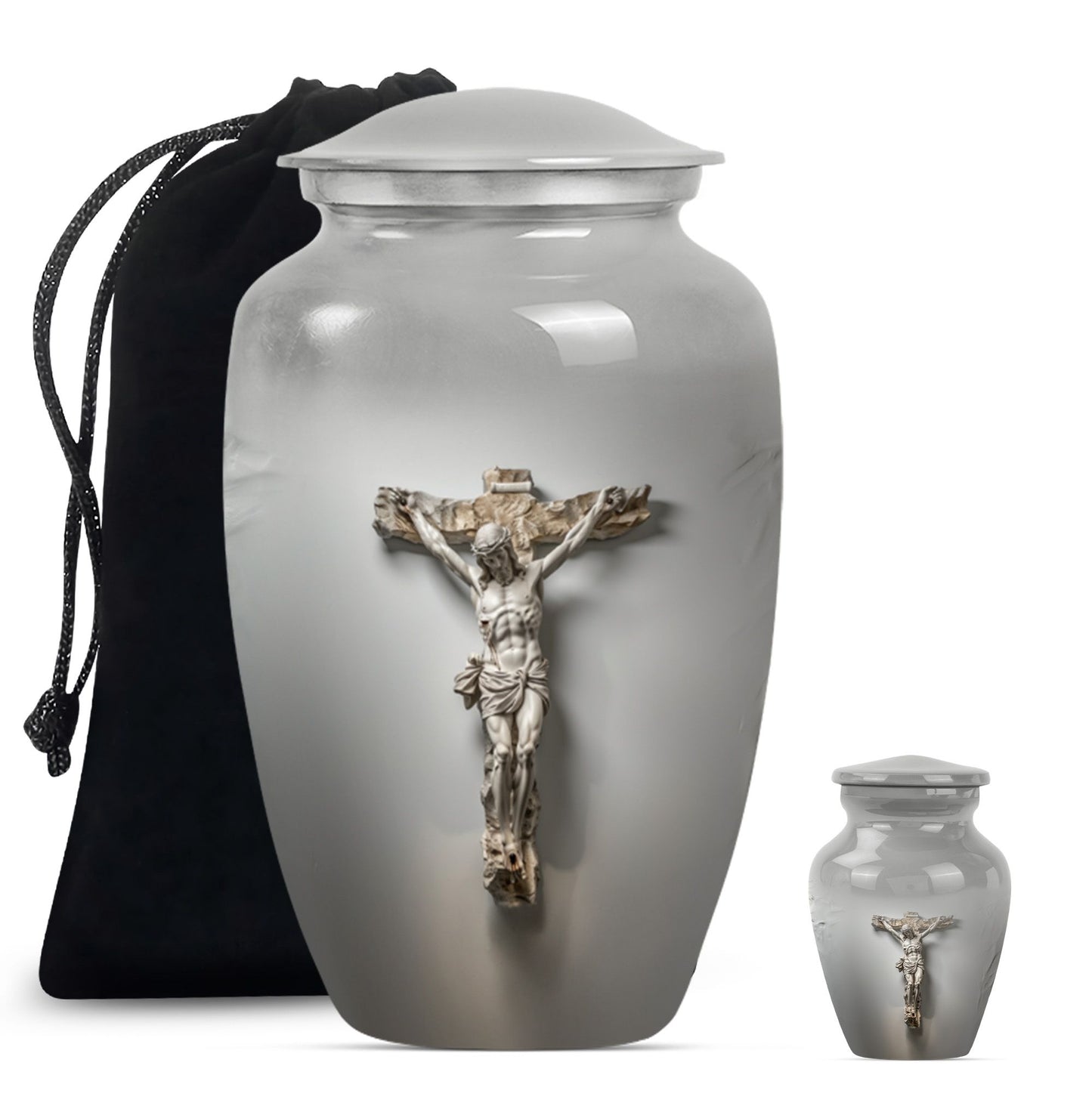 Jesus Urn made of aluminium.