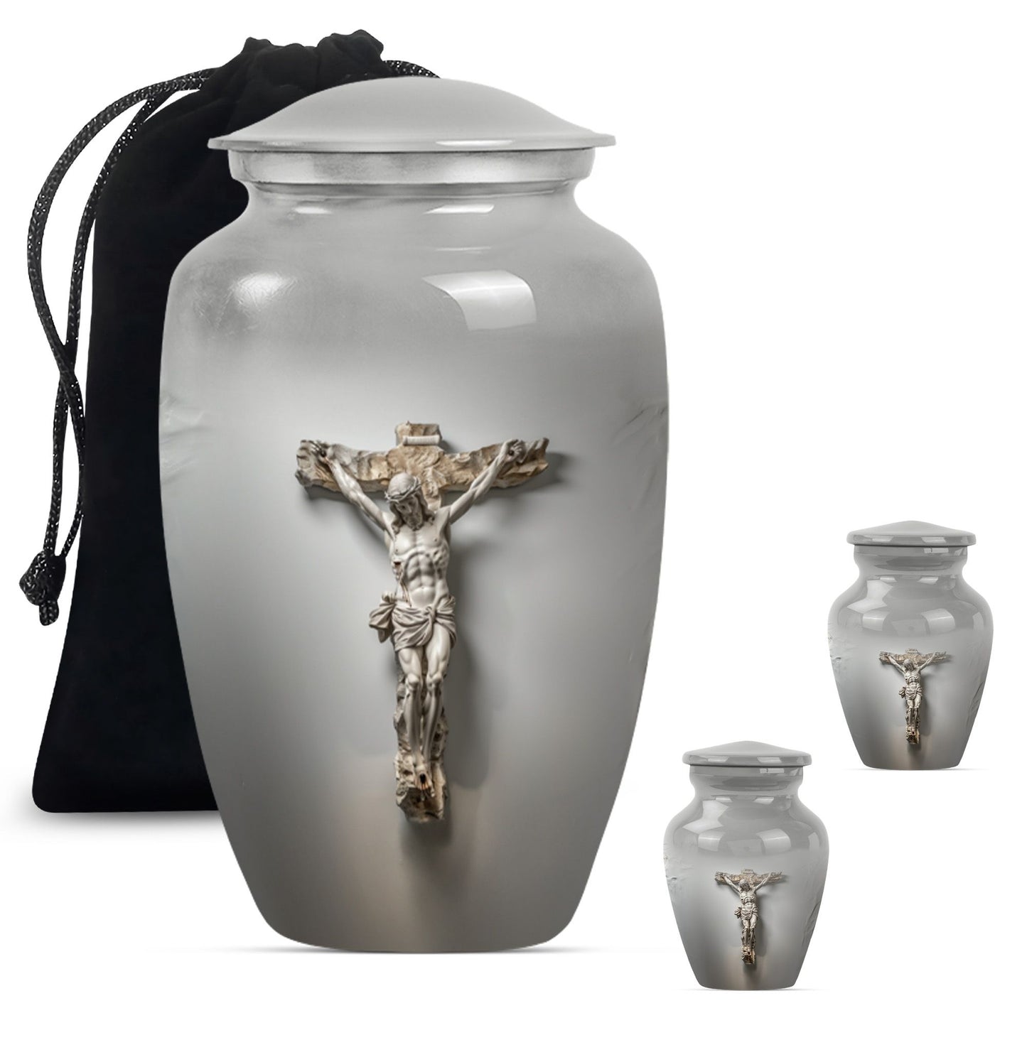 Jesus Urn made of aluminium.