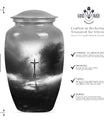 classic Jesus Urn, a large memorial adult urn for cremation