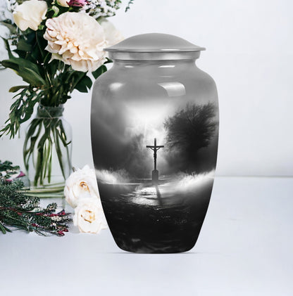 classic Jesus Urn, a large memorial adult urn for cremation