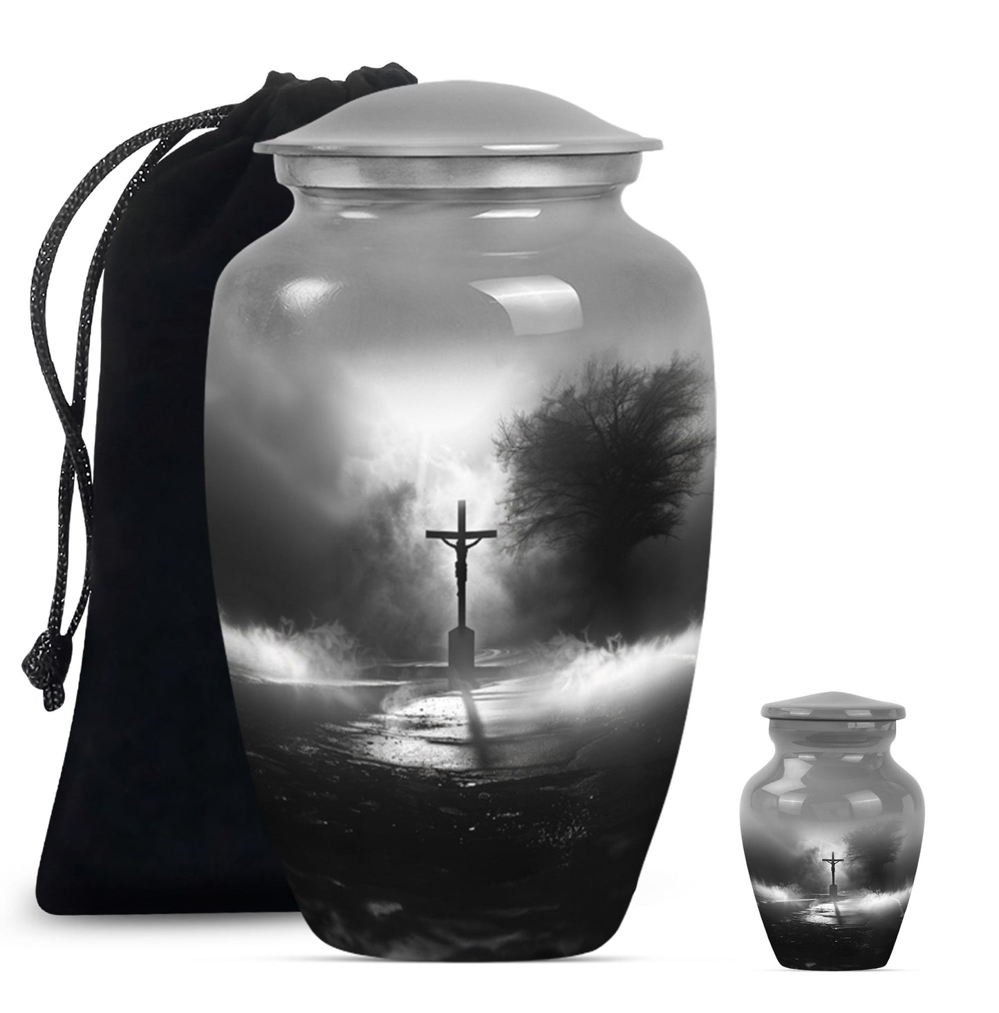 classic Jesus Urn, a large memorial adult urn for cremation