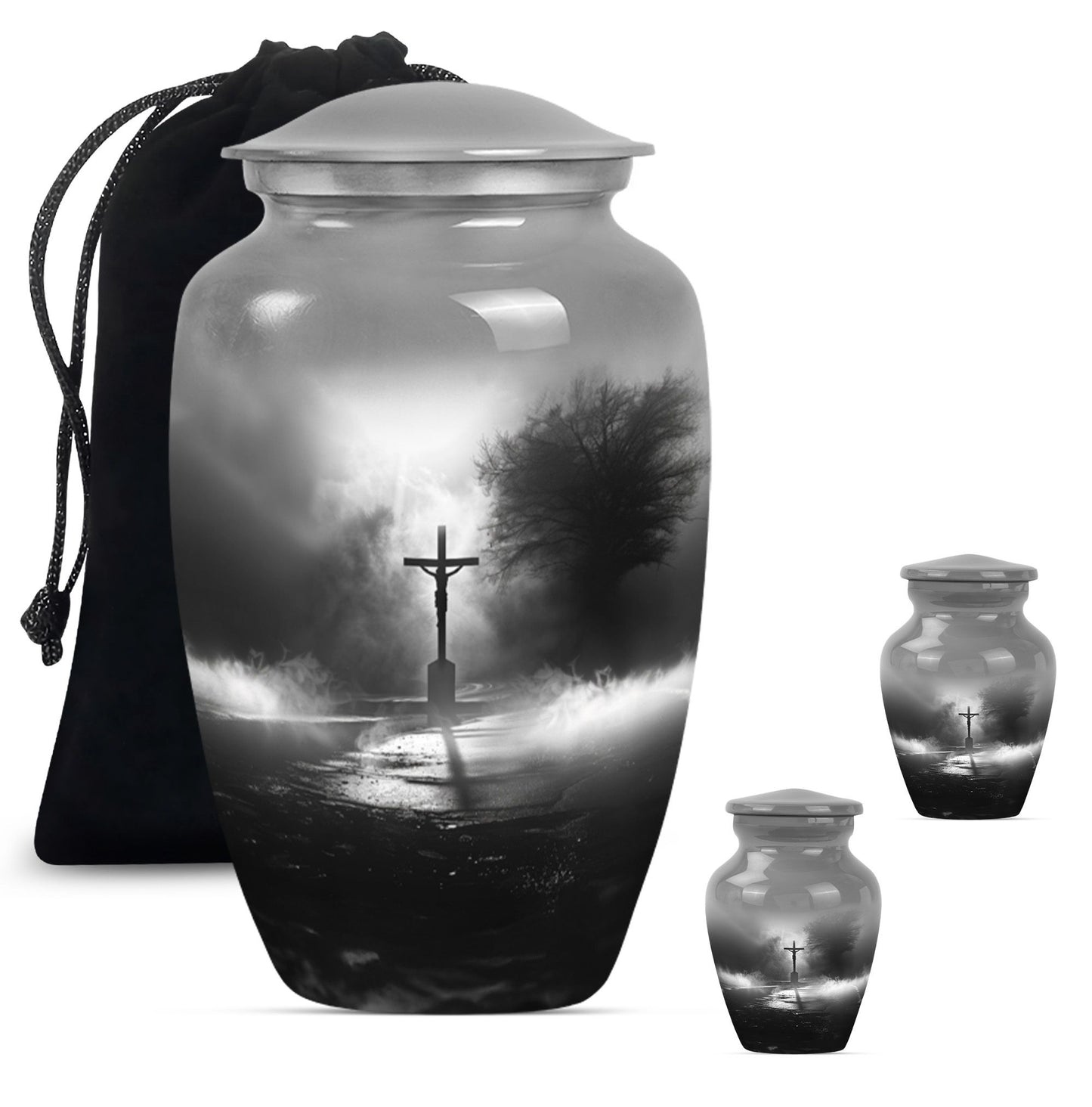 classic Jesus Urn, a large memorial adult urn for cremation