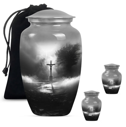 classic Jesus Urn, a large memorial adult urn for cremation