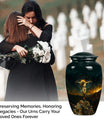 Classic Jesus-themed cremation urn for holding adult human ashes.