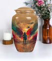 10 inch abstract aluminium military urn for cremation.