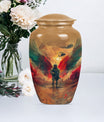 10 inch abstract aluminium military urn for cremation.