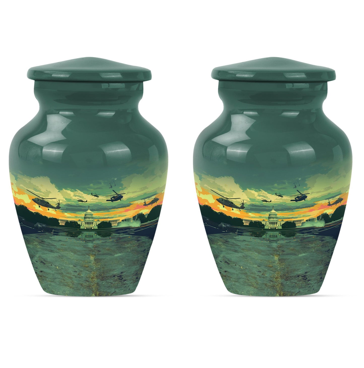 10-inch military urn, memorial adult urn for human ashes.