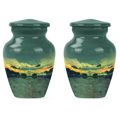 10-inch military urn, memorial adult urn for human ashes.