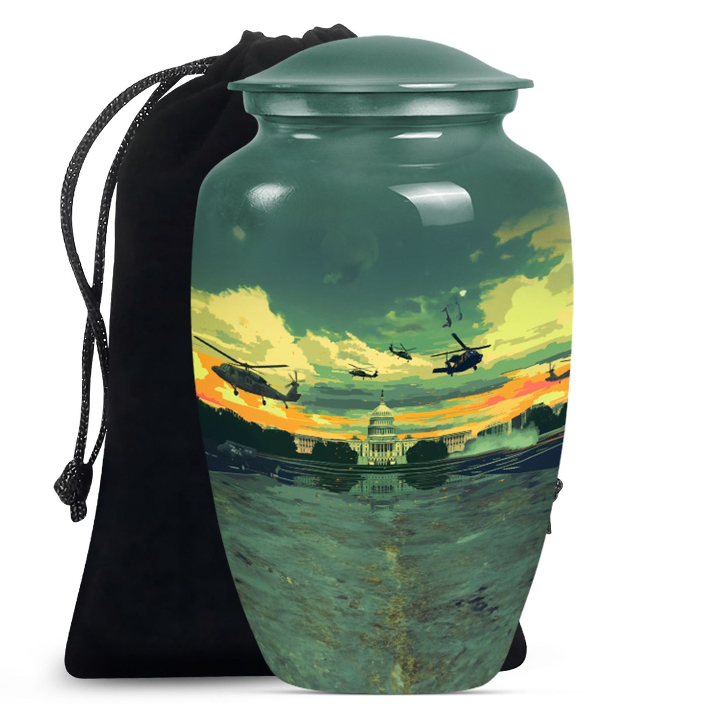 Personalized Military Cremation Urn for Human Ashes - 10-inch, 200 cu in - Yatskia
