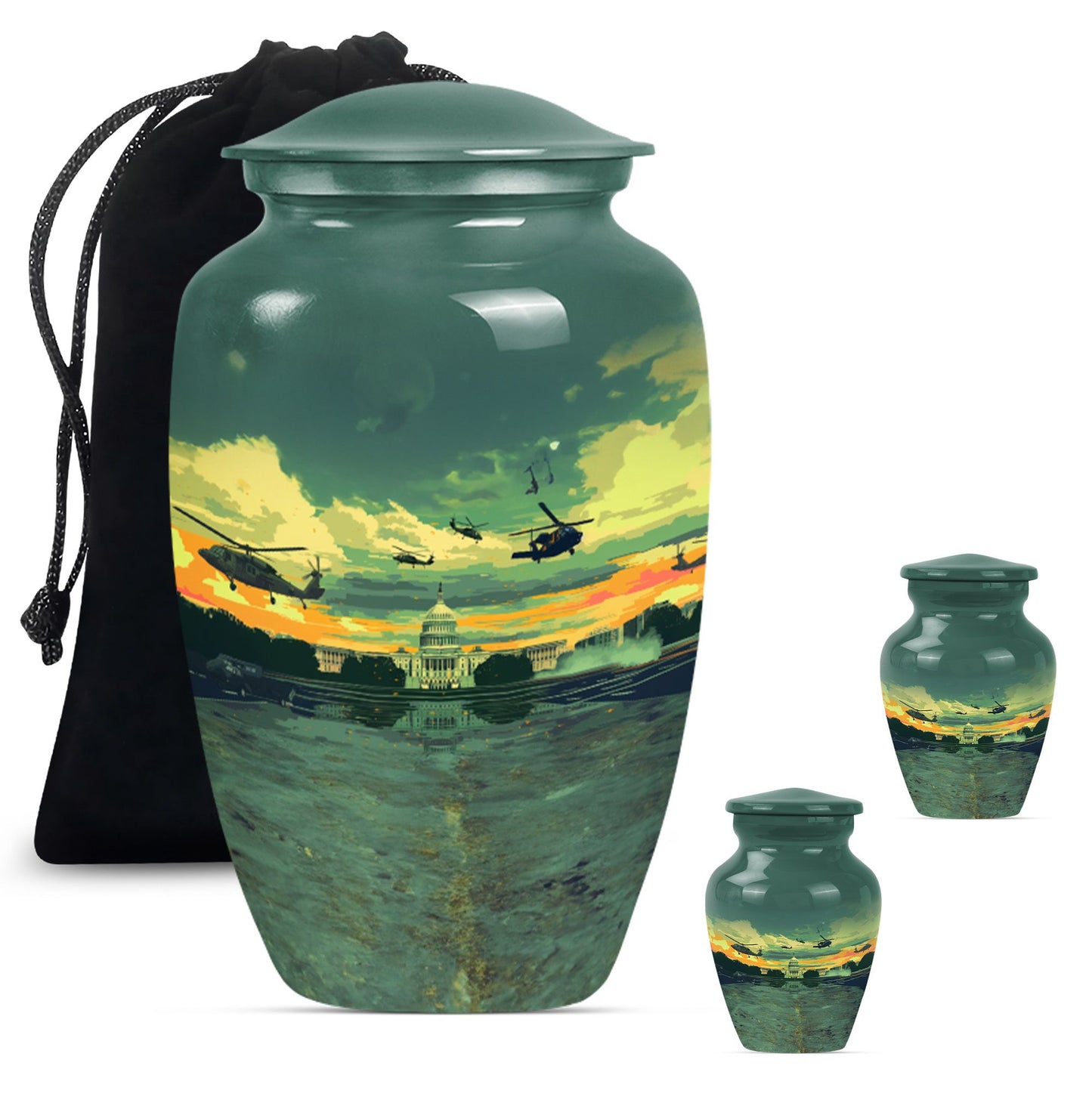 Personalized Military Cremation Urn for Human Ashes - 10-inch, 200 cu in - Yatskia