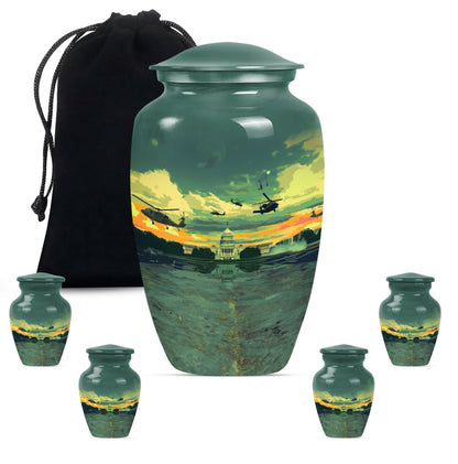10-inch military urn, memorial adult urn for human ashes.
