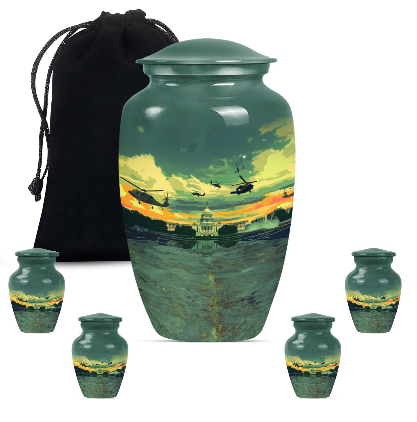 Personalized Military Cremation Urn for Human Ashes - 10-inch, 200 cu in - Yatskia