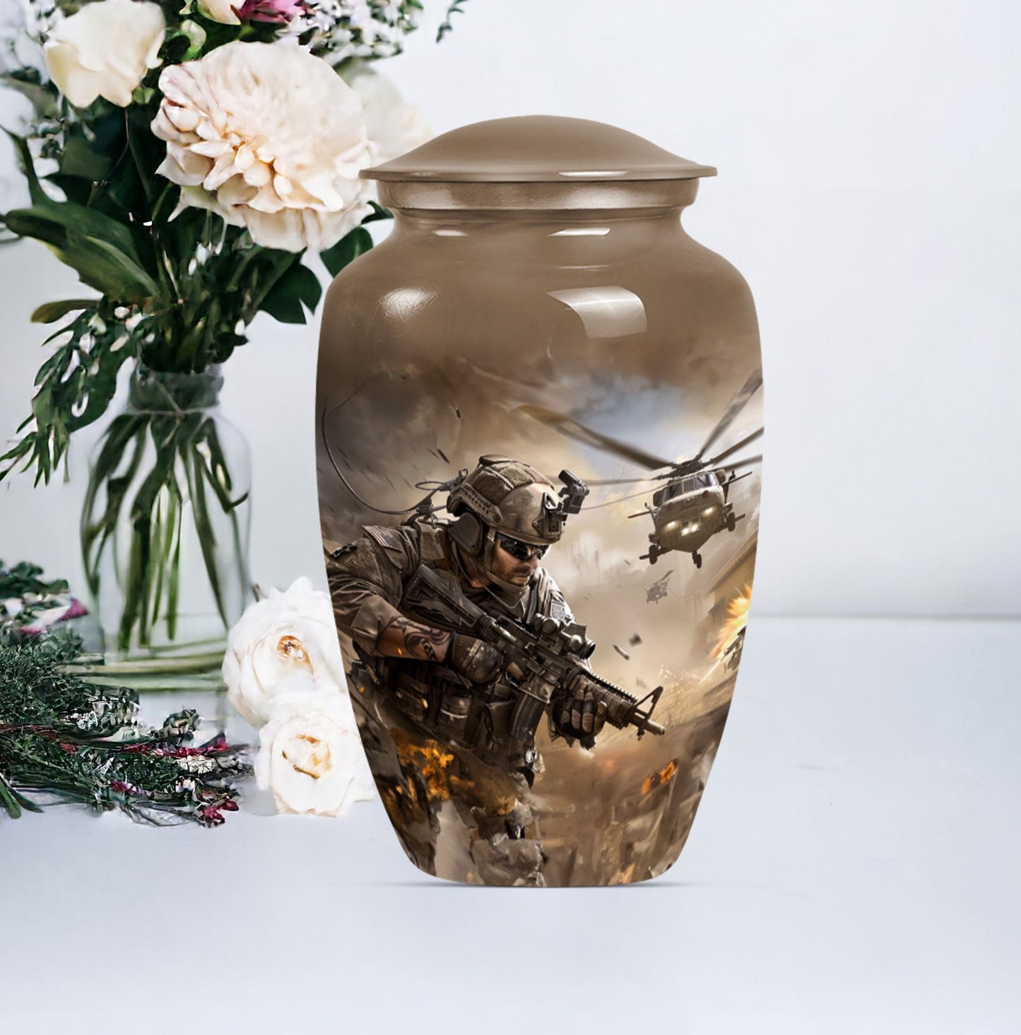 military urn, personalized cremation urn for adult ashes
