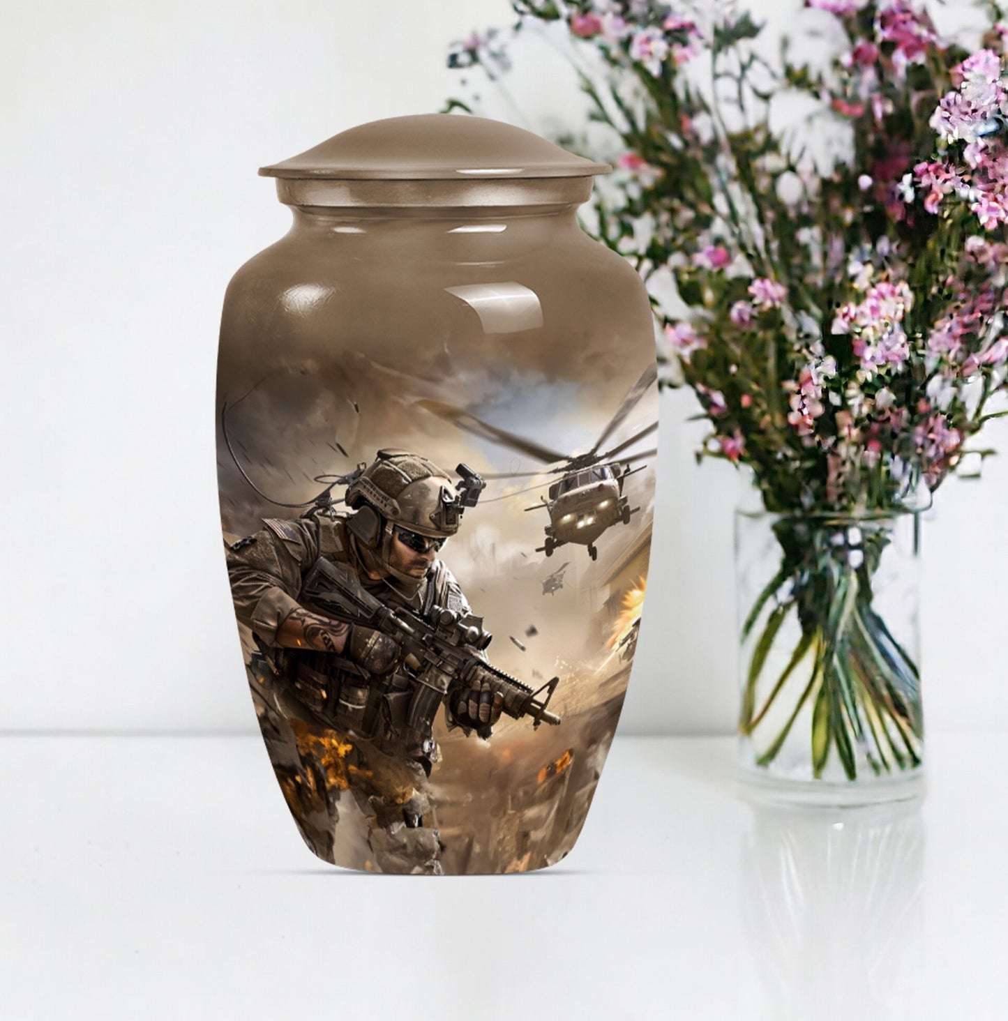 military urn, personalized cremation urn for adult ashes