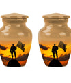 Soldier With Flag Cremation Urn - Urns To Honor Country Heroe's Ashes