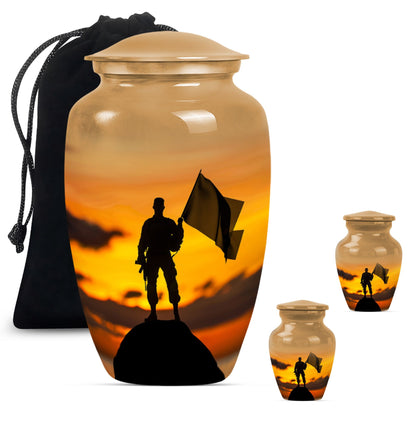 Personalized Military Cremation Urn for Human Ashes - 10-inch, 200 cu in - Yatskia