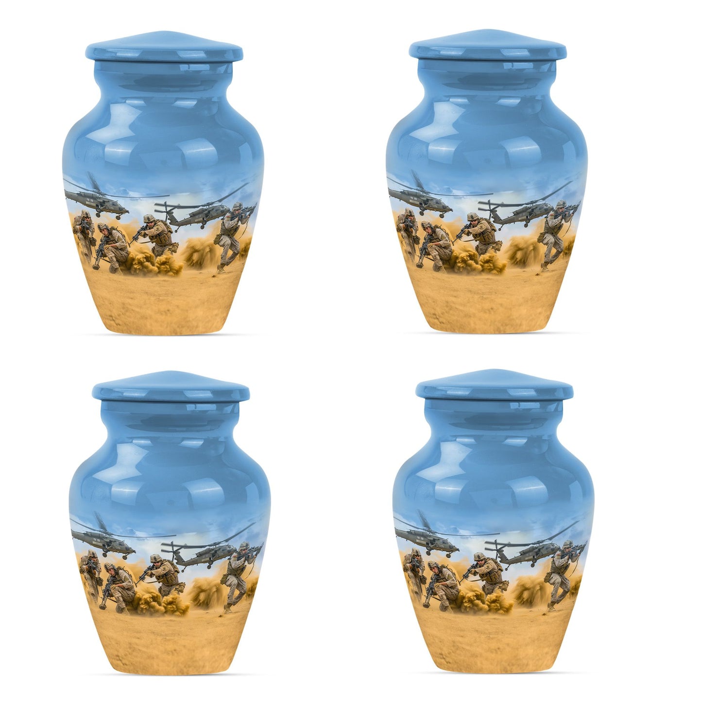 Personalized Military Keepsake Urn for Human Ashes - 10-inch, 200 cu in - Yatskia