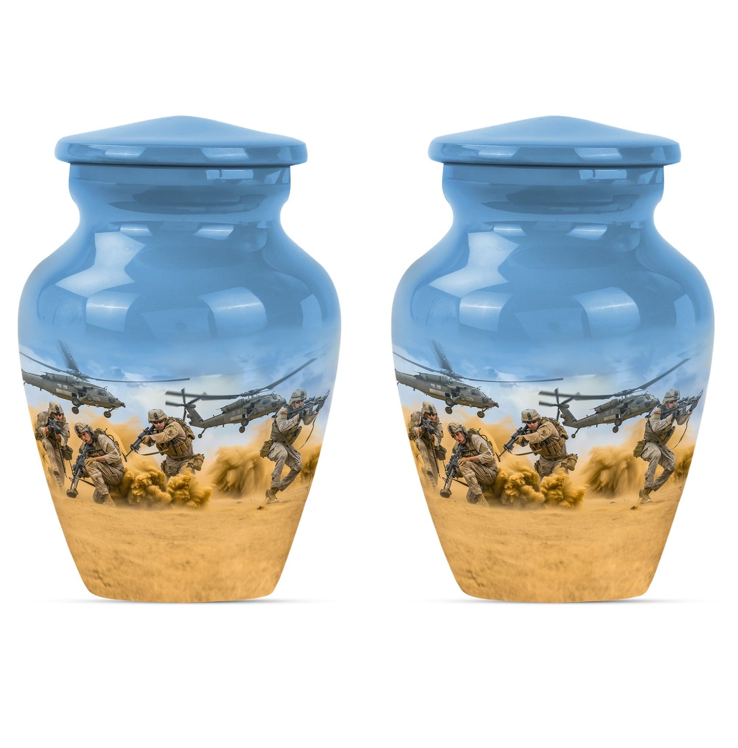 Personalized Military Keepsake Urn for Human Ashes - 10-inch, 200 cu in - Yatskia