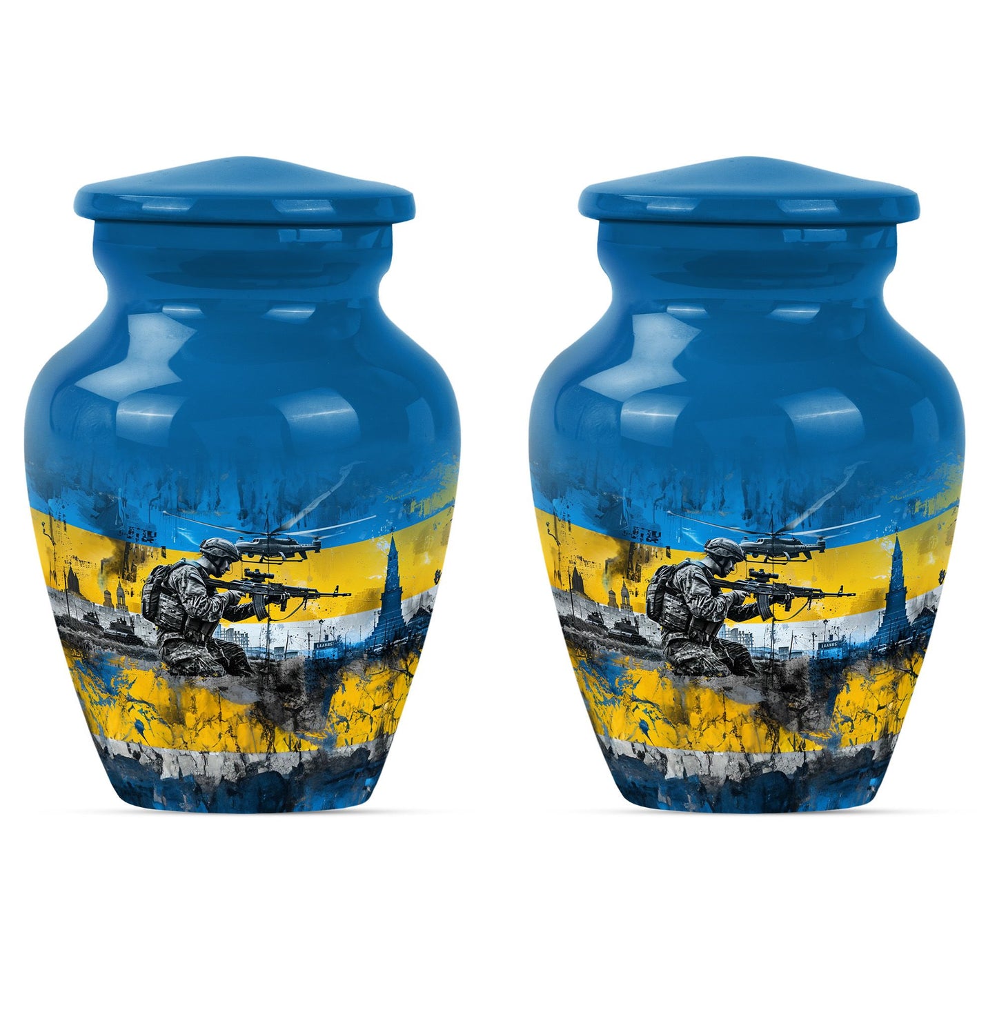 Personalized Military Cremation Urn for Human Ashes - 10-inch, 200 cu in - Yatskia