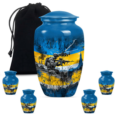 Personalized Military Cremation Urn for Human Ashes - 10-inch, 200 cu in - Yatskia