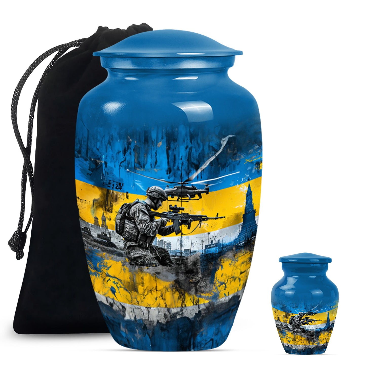 Personalized Military Cremation Urn for Human Ashes - 10-inch, 200 cu in - Yatskia