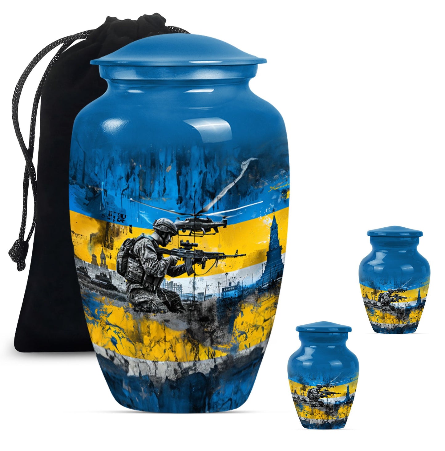 Personalized Military Cremation Urn for Human Ashes - 10-inch, 200 cu in - Yatskia