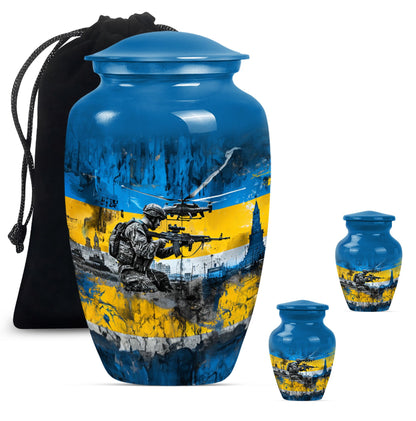 Personalized Military Cremation Urn for Human Ashes - 10-inch, 200 cu in - Yatskia