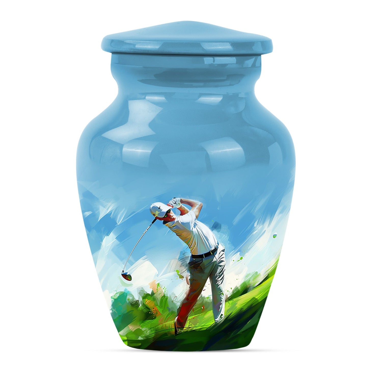 Personalized Golf Keepsake Urn for Human Ashes - 10-inch, 200 cu in - Yatskia