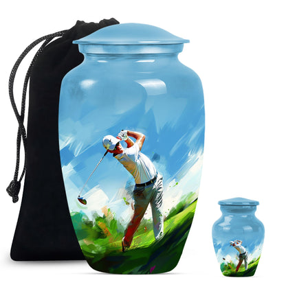 Personalized Golf Keepsake Urn for Human Ashes - 10-inch, 200 cu in - Yatskia