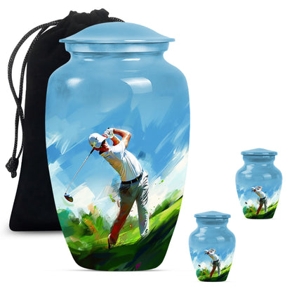 Personalized Golf Keepsake Urn for Human Ashes - 10-inch, 200 cu in - Yatskia