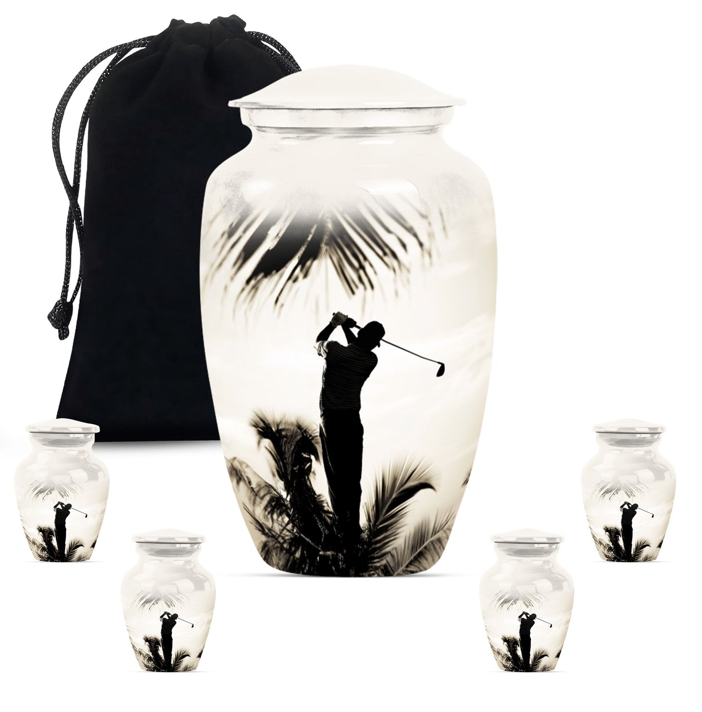 Personalized Golf Keepsake Urn for Human Ashes - 10-inch, 200 cu in - Yatskia