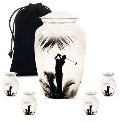 Personalized Golf Keepsake Urn for Human Ashes - 10-inch, 200 cu in - Yatskia