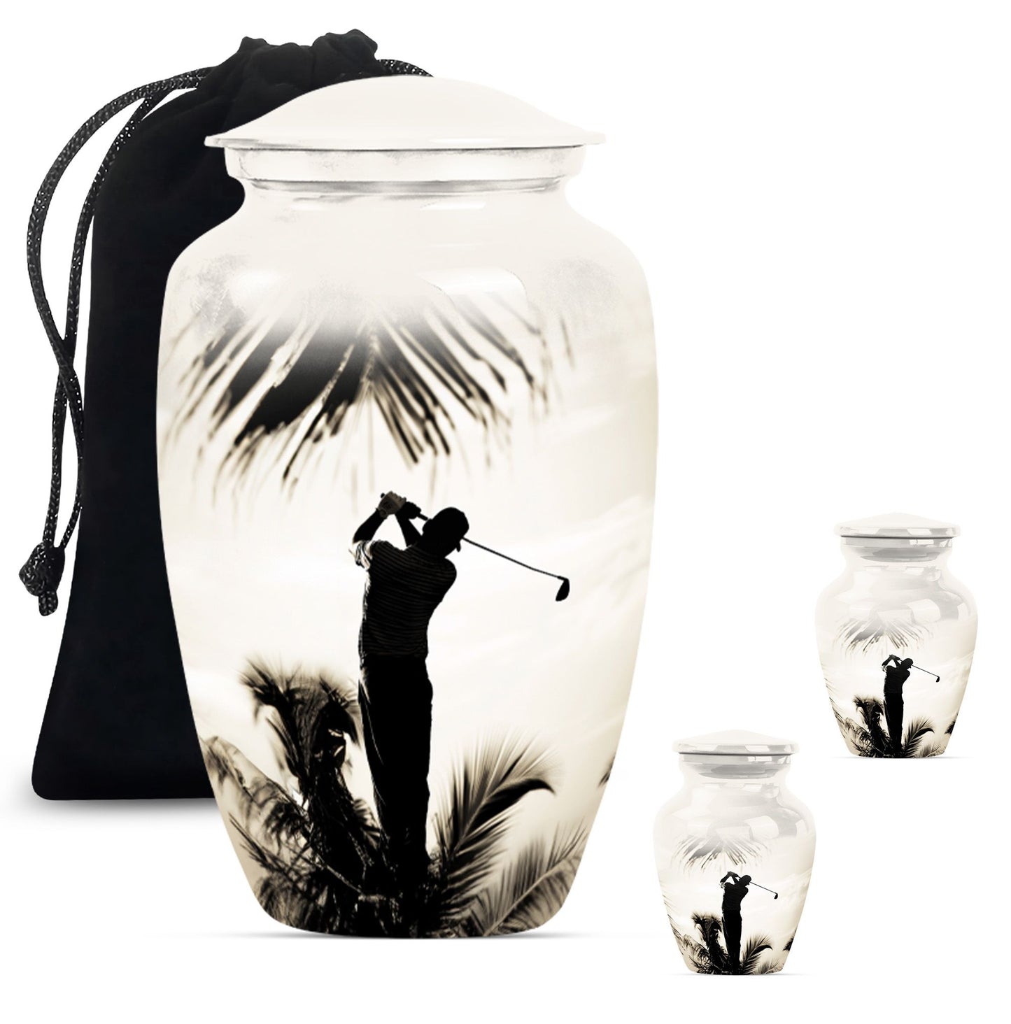 Personalized Golf Keepsake Urn for Human Ashes - 10-inch, 200 cu in - Yatskia