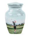 classic golf urn, large aluminium urn for ashes.