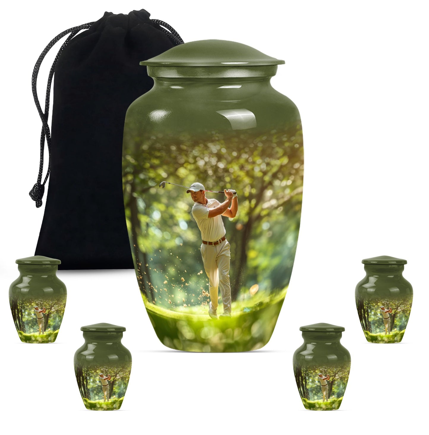 Personalized Golf Cremation Urn for Adult - 10-inch, 200 cu in - Yatskia