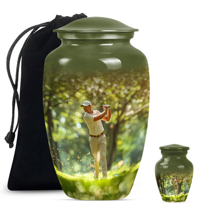 Personalized Golf Cremation Urn for Adult - 10-inch, 200 cu in - Yatskia