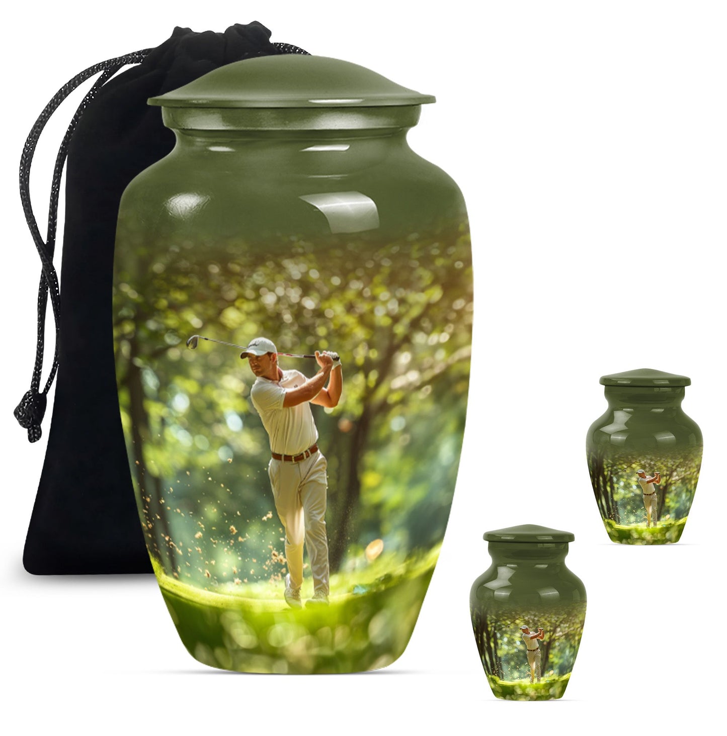 Personalized Golf Cremation Urn for Adult - 10-inch, 200 cu in - Yatskia