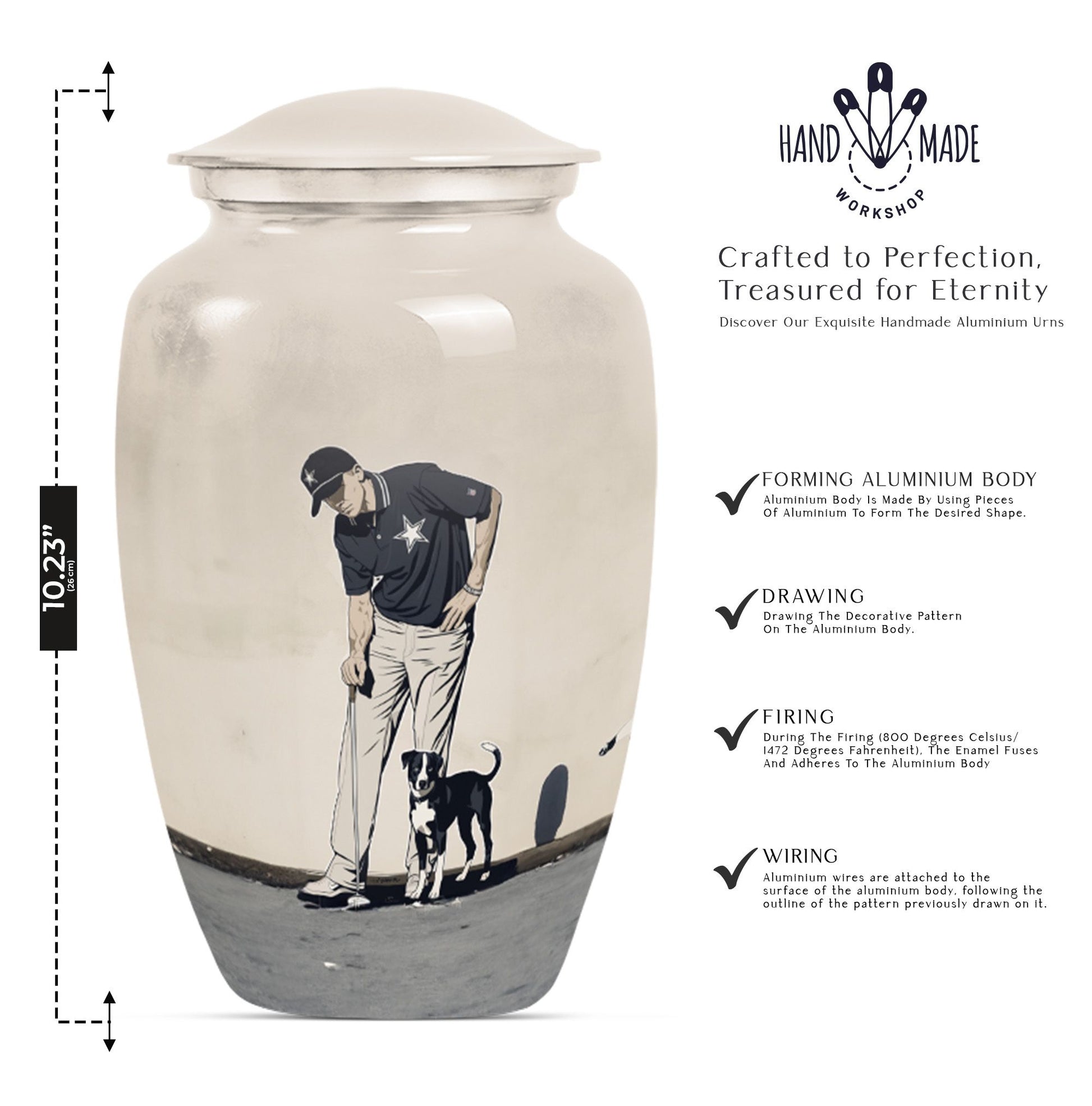 10-inch classic golf urn 