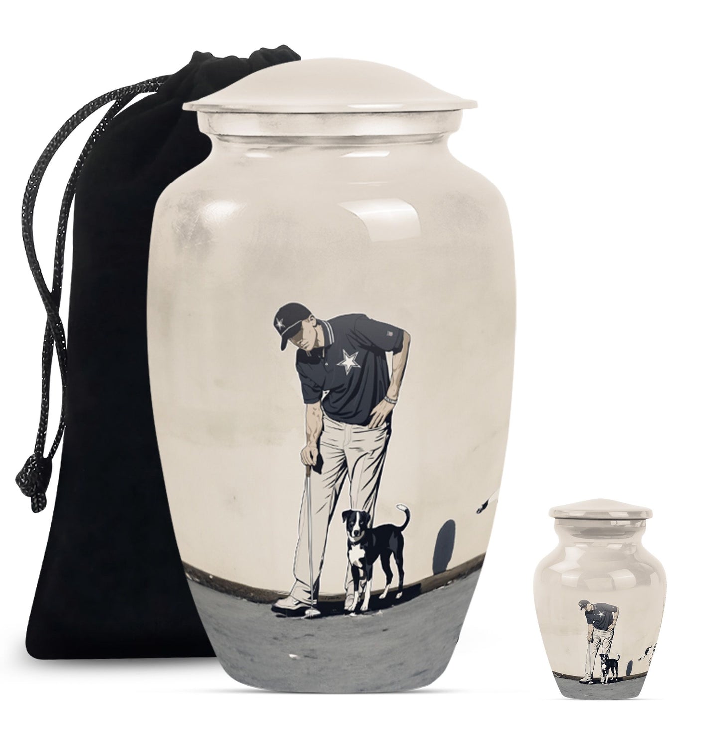 Personalized Golf Cremation Urn for Human Ashes - 10-inch, 200 cu in - Yatskia
