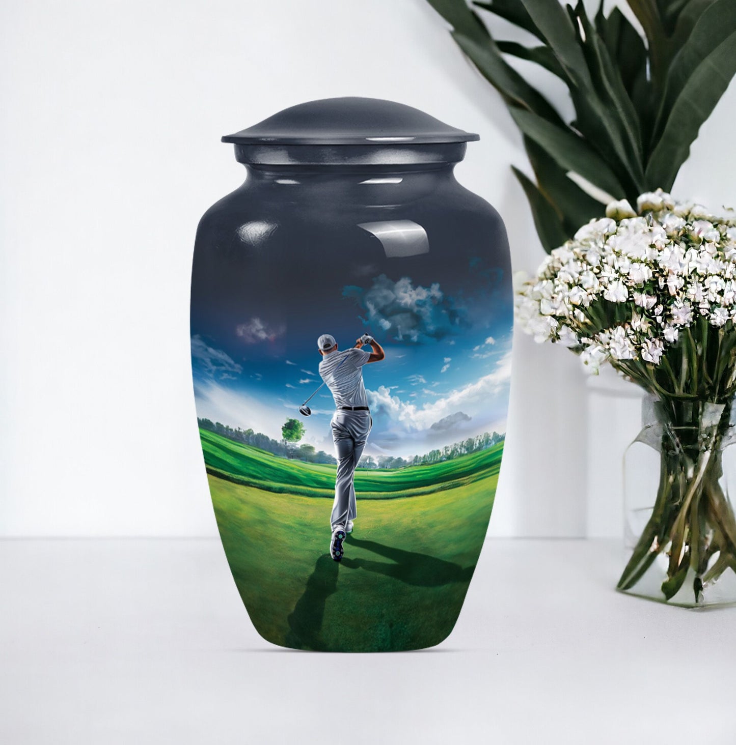 golf urn for funeral ashes