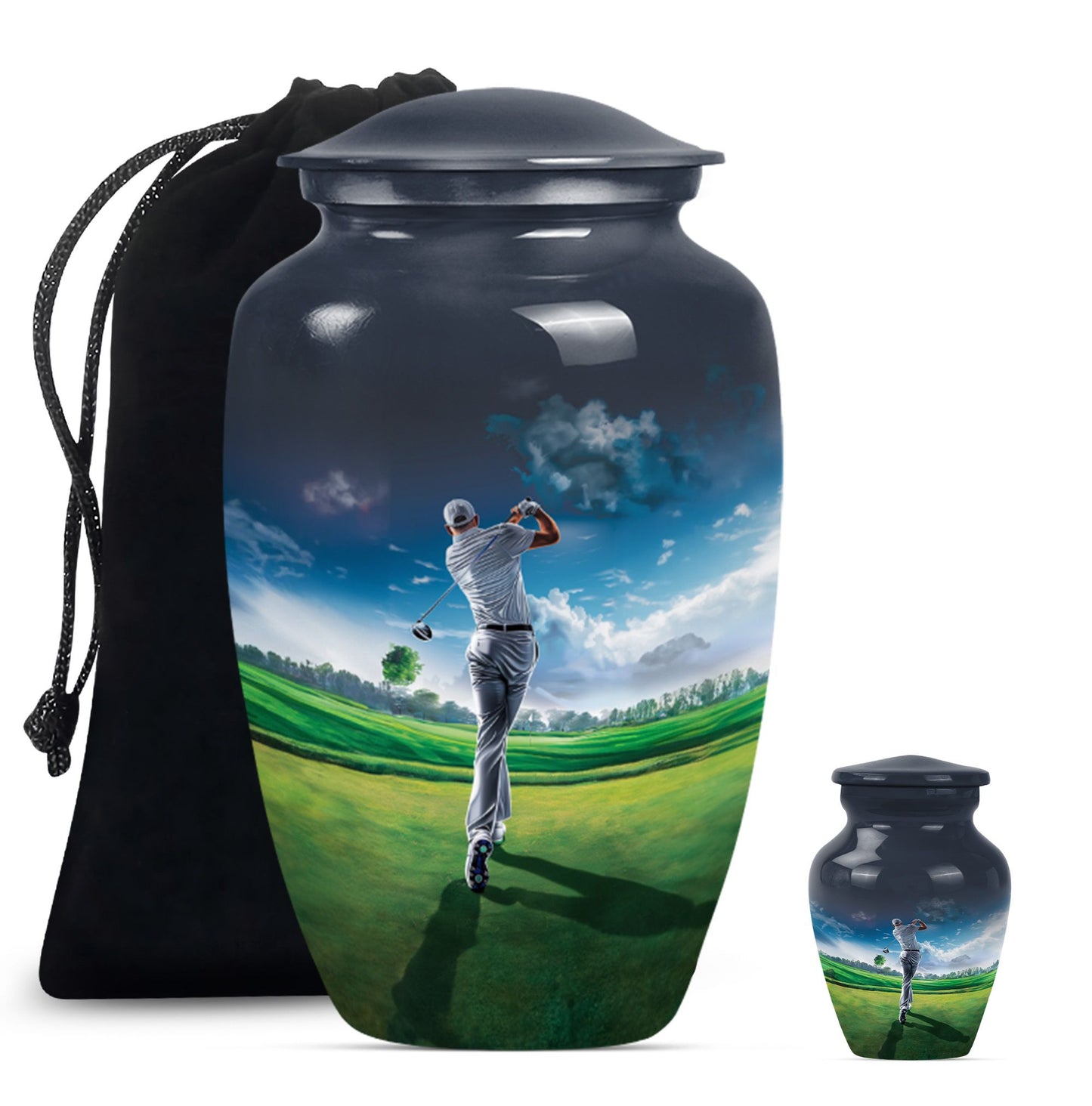 Personalized Golf Keepsake Urn for Women - 10-inch, 200 cu in - Yatskia