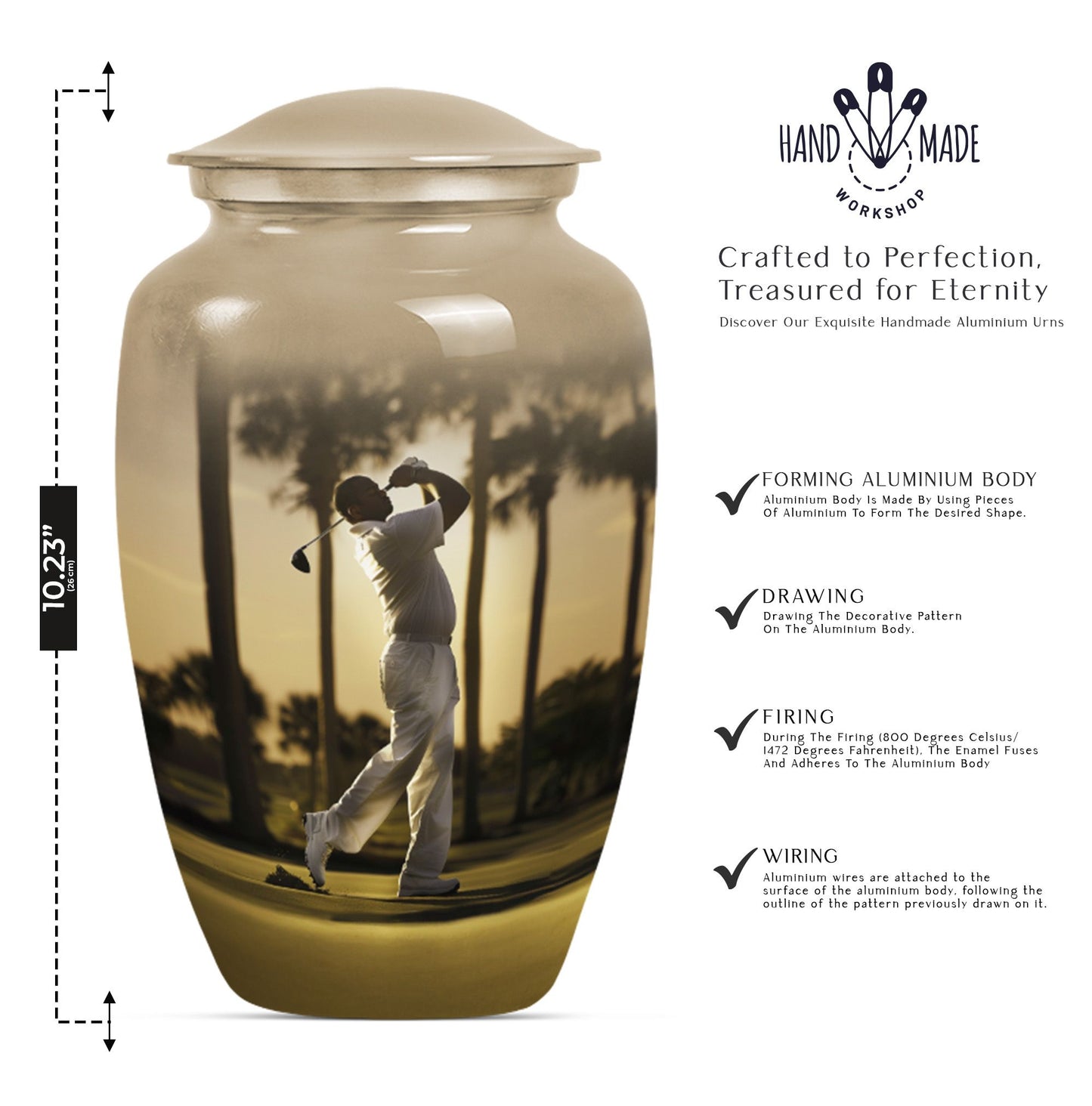 10 inch Classic Abstract Memorial Funeral urn.