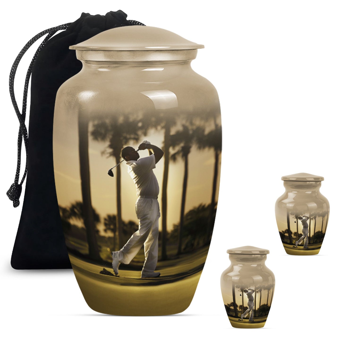 Personalized Golf Cremation Urn for Mom - 10-inch, 200 cu in - Yatskia