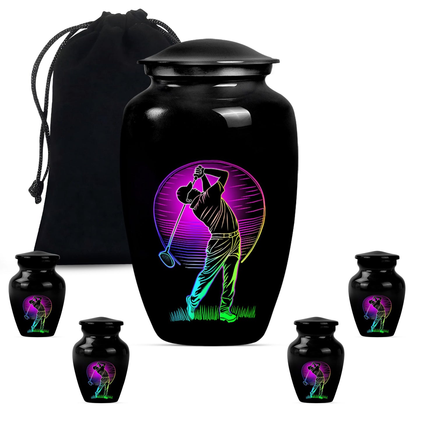 Personalized Golf Cremation Urn for Adult - 10-inch, 200 cu in - Yatskia