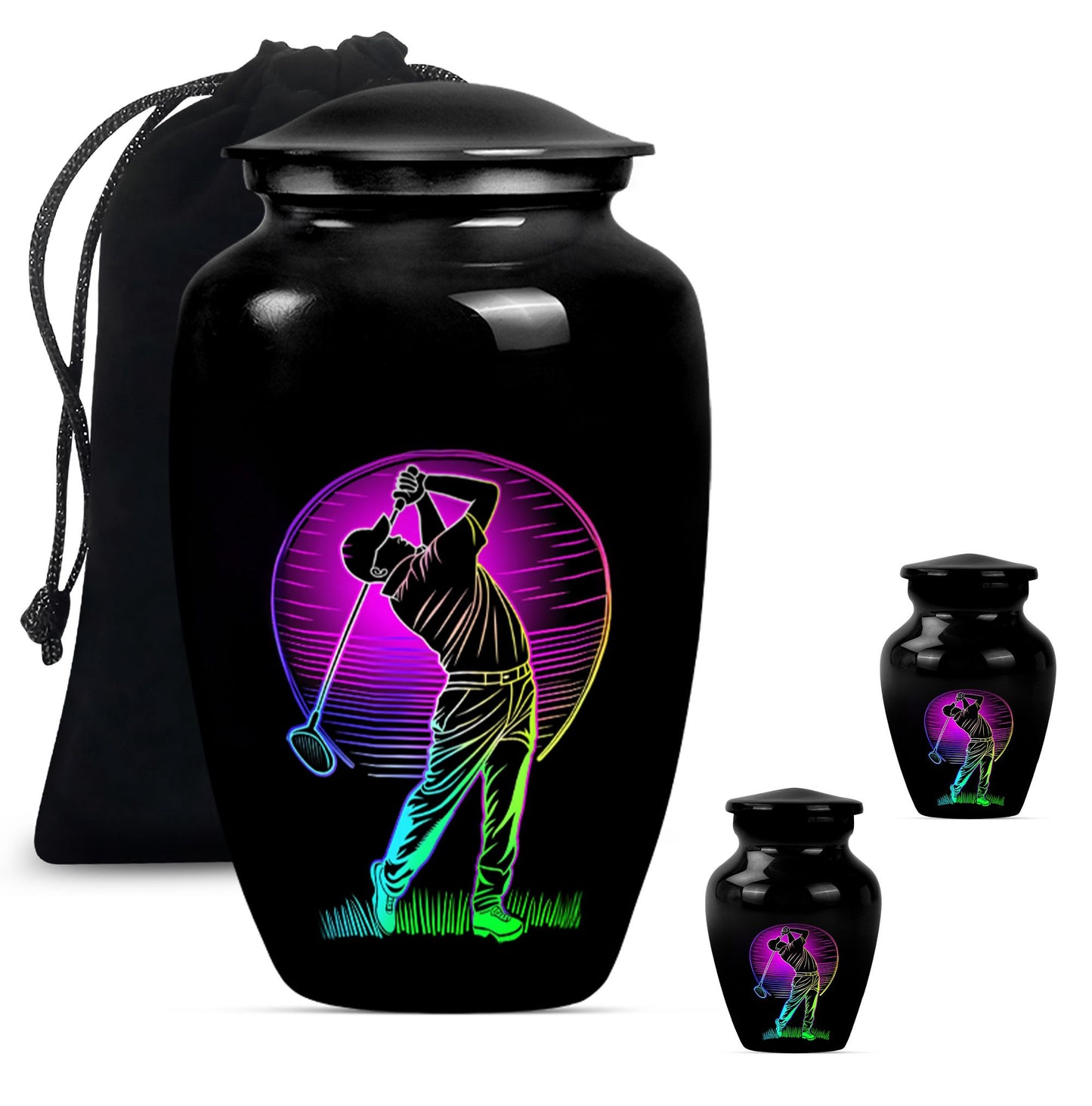Personalized Golf Cremation Urn for Adult - 10-inch, 200 cu in - Yatskia