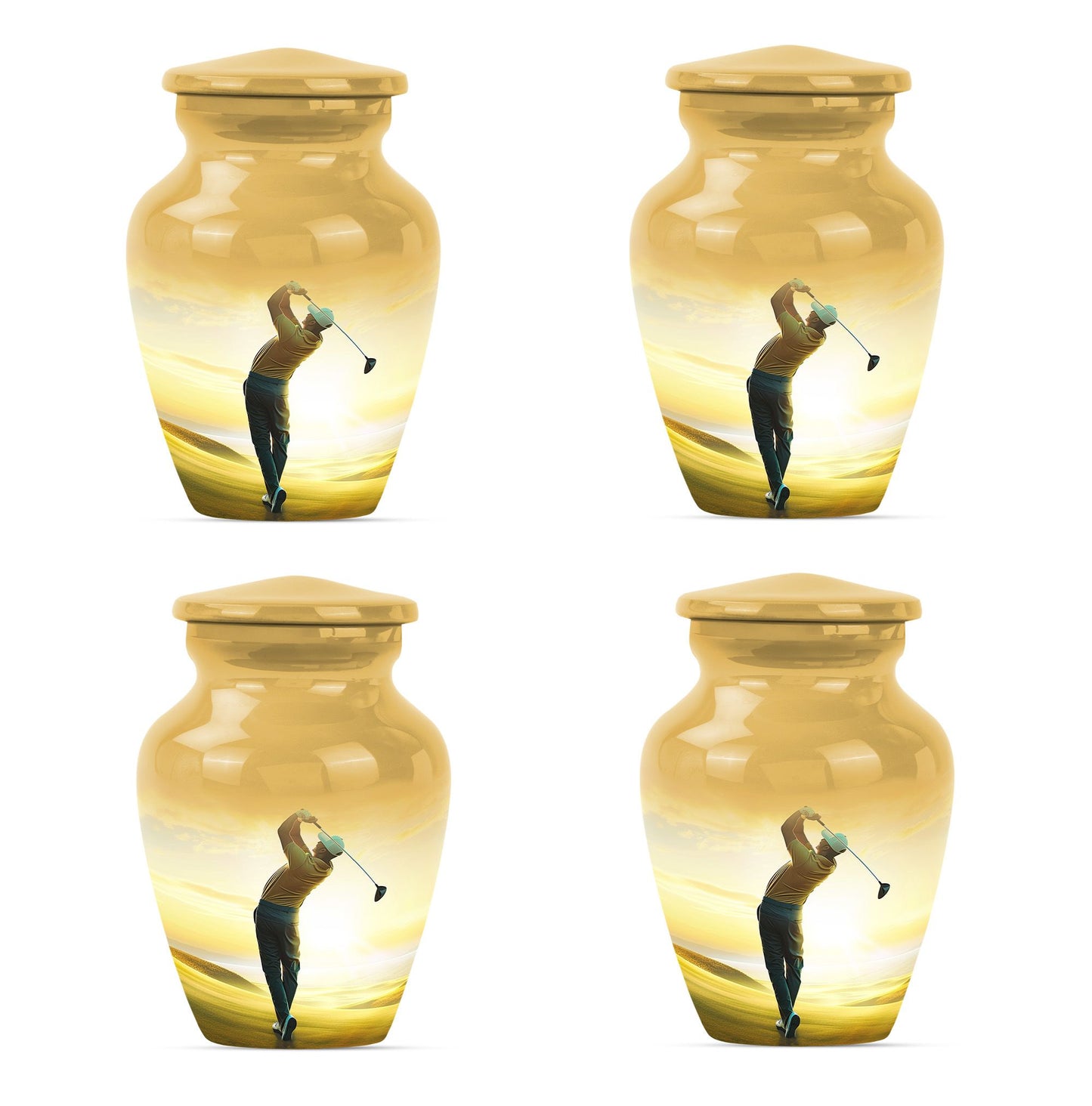 Personalized Golf Memorial Urn for Human Ashes - 10-inch, 200 cu in - Yatskia