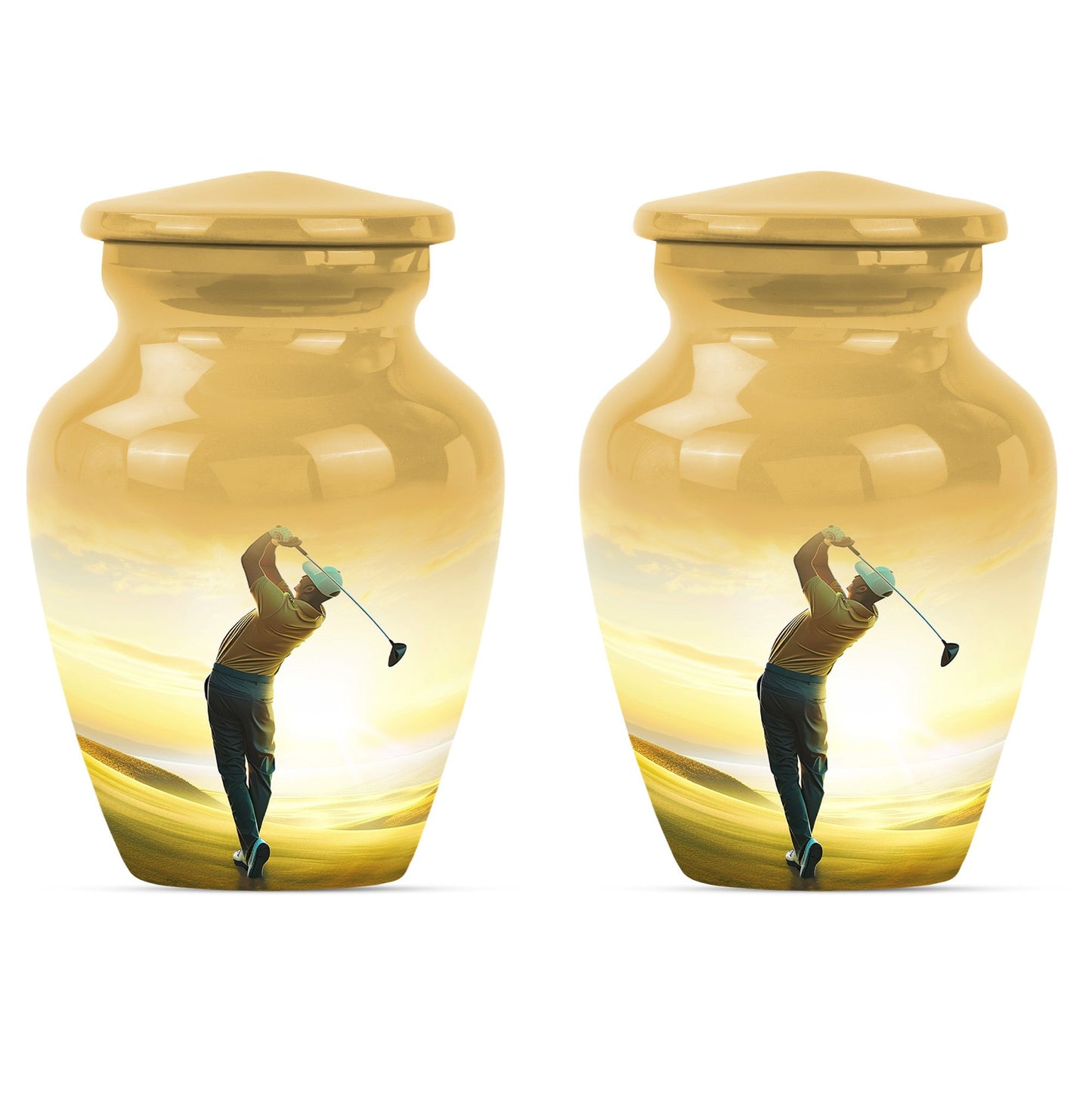Personalized Golf Memorial Urn for Human Ashes - 10-inch, 200 cu in - Yatskia